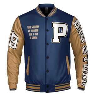 Brilla con estilo con la chaqueta universitaria satinada para hombre, con acabado brillante, puños acanalados y cierre a presión de inspiración deportiva OEM. - Product Image 5