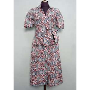 Vestido de Fiesta Moderno, Estilo Dulce, Vestido de Verano, Estampado Floral a Mano, Algodón, Estilo Canguro, Hermoso Vestido Casual en Línea A para Mujer - Product Image 3