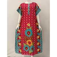 Vestido Jumbo con botón frontal Patrón floral para mujer Ropa de dormir de manga corta Camisones suaves de rayón cómodos