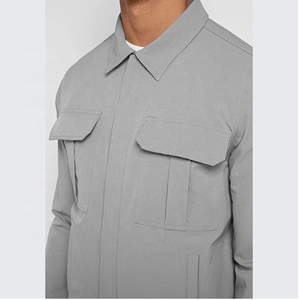 Veste et pantalon coupe-vent décontractés à capuche en nylon épais tissé Softshell d'hiver à logo personnalisé ensemble deux pièces survêtement pour hommes - Product Image 2