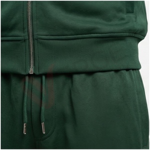 Veste de survêtement homme vert foncé à manches longues, col montant, fermeture éclair sur le devant, couleur unie, respirante, coupe décontractée, pour l'automne - Product Image 5