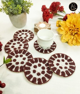 Multi Social Media Design Shaped <b>Beaded</b> Tea <b>Coaster</b> for Table Home Bar Decoration Buy Direct From Supplier - Product Image 5