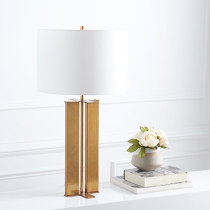 Modern Luxury Gold Oval <b>Table</b> Lamp Nordic <b>LED</b> <b>Bedside</b> Light with Fabric Shade for Hotel Bedroom Living Room Home Decor - Product Image 3