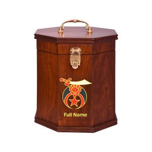 Shriners Fez Case Personalized Textured Acacia Wood with Red Velvet Interior Luxury Storage Display Box Custom Made - Product Image 1