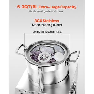 Robot da Cucina da 6,3 Litri con 2 Lame a Curva S Extra e Acciaio Inossidabile per Alimenti (Spina USA 1000W) - Product Image 3