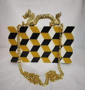Handmade Resin Jewelry Box Irregular Shape Artistic Home Decor <b>Craft</b> Wooden Pattern Clutch - Product Image 2