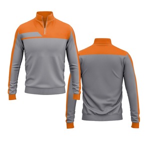 Men Black Yellow Stand 1/4 Collar Zipper Jerseys Full Sleeve Moisture Wicking Sportswear All Seasons Regular Fit Sports Jersey - Product Image 4
