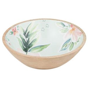 Bol de service en bois émaillé fait main pour salade, décoratif et imprimé, pour cuisine et table - Product Image 2