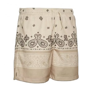 Shorts en maille pour homme avec impression par sublimation, 100% polyester, cordon de serrage, décontractés, respirants, pour l'été - Product Image 1