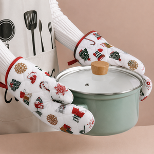 New Christmas Printed Design <b>Oven</b> <b>Gloves</b> With Customized size Microwave Baking Use <b>Oven</b> Mitts Latest Collection for Christmas. - Product Image 1