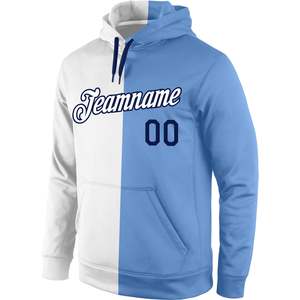 Custom Stitched White <b>Orange</b> Black Split Sports Hoodie Pullover <b>Sweatshirt</b> Personalized Team Name Number Athletic Fashion Wear - Product Image 5