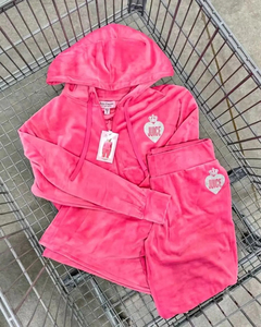 Sudadera con Capucha y Cierre de Cremallera para Mujer, en Felpa, Color Rosa Sólido, Manga Larga, para Otoño, con Bolsillos, Corte Regular, Tejido Transpirable - Product Image 2