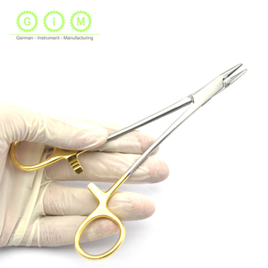 เครื่องมือเสริมความงาม Melpex รุ่น STT-2607 ด้ามจับสีทอง ที่จับเข็มผ่าตัดสแตนเลสแบบตรง  คีมจับแบบฟันเลื่อย Mayo Hegar - Product Image 4