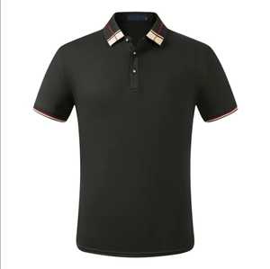 Polo à manches courtes rouge pour homme avec col contrasté Coupe classique Design tricoté uni décontracté - Product Image 5