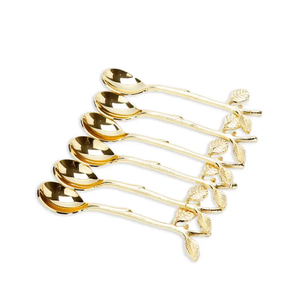 Lot de 4 cuillères en laiton à manche court pour cadeaux, cuillères à glace, prix de gros - Product Image 6