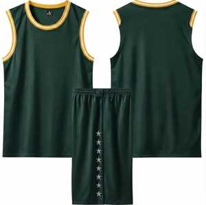 DROGEN EXPORTS Sublimated Printed Basketball Uniform Set Unisex Adult Elastic Waist OEM Breathable Mesh Sleeveless <b>Jersey</b> <b>Shorts</b> - Product Image 1