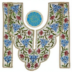 Heavy Embroidery Neckline <b>Applique</b> For Kurti National Dress Attractive Embroidered Neckpatch Garment Textile OEM Manufacturer - Product Image 6