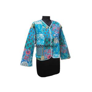 Chaquetas de estilo bohemio hechas a mano, 100% algodón puro, acolchadas Kantha, transpirables, para invierno y otoño, con estampado de bloques. - Product Image 4