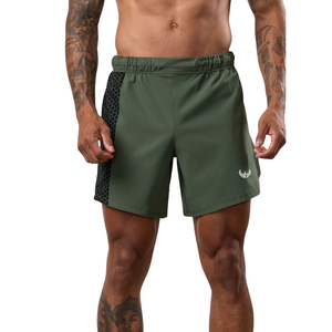 Pantalones Cortos Deportivos para Hombre, Color Verde Oliva, con Paneles de Malla, Aberturas Laterales, para Correr, Gimnasio, Entrenamiento, Ropa Deportiva - Product Image 2