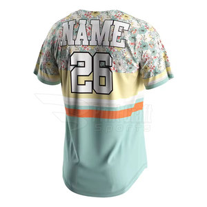 Breathable Sublimation Printed Baseball Two <b>Button</b> Shirts Comfortable Baseball Two <b>Button</b> Shirts - Product Image 4
