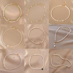 Collar de Perlas de Agua Dulce Irregulares de Estilo Barroco Francés Vintage, Diseño de Nicho, Cadena de Perlas para Suéter - Product Image 1