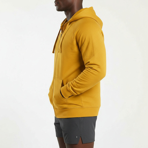 Sweat à capuche zippé en polaire chaude pour homme avec cordon de serrage, vêtement de sport extérieur, vêtements personnalisés OEM - Product Image 2