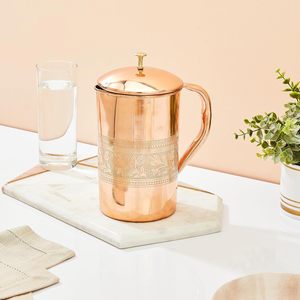 Juego de Botellas de Cobre 100% Puro, Diseño Vintage Hecho a Mano en India, a Prueba de Fugas, Gran Capacidad, para Uso en el Hogar y la Oficina - Product Image 1
