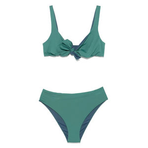 Conjunto de Bikini de 2 Piezas para Mujer, Color Sólido, Nueva Tendencia de Verano, Logotipo Personalizado en la Parte Delantera, Transpirable, de Secado Rápido, Teñido Liso - Product Image 1