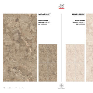 Azulejos de porcelana de lujo de diseño 60X120CM 600X1200MM 24X48 Acabado brillante Formato grande Superficie elegante para interiores modernos - Product Image 1