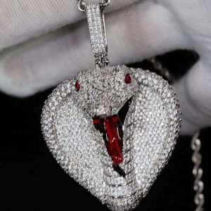 Collar con Colgante de Serpiente Chapado en Oro con Circonitas, Colgante de Cobra, Joyería para Hombre y Mujer, Estilo Hip Hop de Lujo - Product Image 3