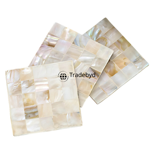 Ensemble de sous-verres MOP haut de gamme, sous-verres élégants faits à la main, couleurs et logo personnalisables pour la maison, l'hôtel, le restaurant, les mariages - Tradebyd - Product Image 2