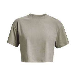 T-shirt en jersey tricoté à col rond et manches courtes pour femme, couleur unie, 100% coton, coupe décontractée, respirant, fermeture éclair bleue, été - Product Image 1