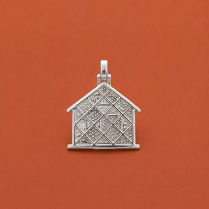 Collar con Colgante de Casa Personalizado con Diamantes de Moissanita Totalmente Cubiertos de Piedras y Estilo Urbano a la Moda - Product Image 4