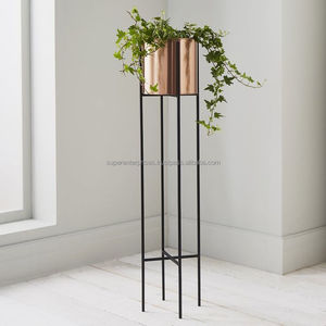 Premium Metal Planter With Stand For Luxury Living Room Decoration Raised <b>Pot</b> Holder - Product Image 1