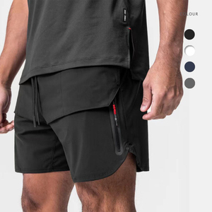 Pantalones Cortos Deportivos para Hombre, de Secado Rápido, Transpirables, con Cordón, para Correr, Entrenamiento, Color Sólido - Product Image 1