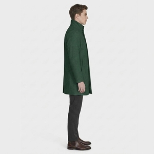Veste d'hiver longue matelassée pour homme, manteau chaud rembourré avec col montant, poches latérales et fermeture avant - Product Image 3