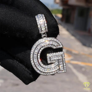 Custom " R G D " Letter Pendant <b>Iced</b> <b>Out</b> Moissanite Diamond Hip Hop Necklace Luxury Bling Jewelry <b>Chain</b> - Product Image 2