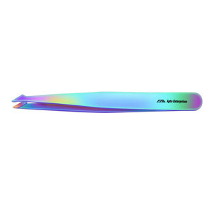 Stainless Steel Eyebrow Tweezers for Women Rainbow Finish Eyebrow Clipper Precision Shaping Grooming <b>Tool</b> <b>with</b> OEM Color Options - Product Image 1