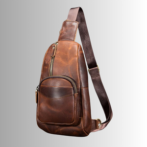 Bolso Bandolera de Cuero Marrón Genuino de Alta Calidad para Hombre - Product Image 6