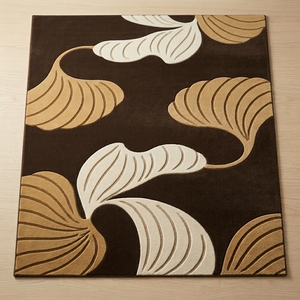 Tapis rectangulaire moderne à motif abstrait de feuilles, tissé à poils coupés et tuftés, avec envers antidérapant en latex, pour salon - Product Image 1