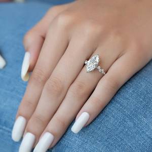 Moissanite 2CT Marquise Cut Diamond Solitaire <b>Ring</b> Original 925 Silver Fine Modern Style Gift For Anniversary Party Occasion Her - Product Image 6