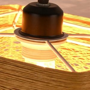 Wholesale Bamboo Rattan <b>Ceiling</b> Lamp Handwoven <b>Round</b> Pendant <b>Light</b> <b>LED</b> Lighting Shade for Dining Room Bedroom Decor OEM ODM - Product Image 3