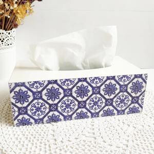 Boîte à mouchoirs en bois imprimé haute brillance, boîte à mouchoirs en bois poli imprimé pour décoration de salle de bain de luxe, accessoire de vente en gros - Product Image 1