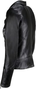 Chaqueta de Motociclista de Cuero Genuino para Mujer, Manga Larga, Cierre de Cremallera, Cuello Alto, Estilo Moto, Ropa de Invierno, Resistente al Viento - Product Image 5