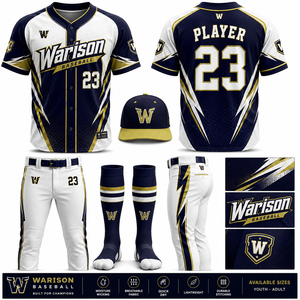 Warison Industries Baseball Jersey And Pant Set With Socks And Caps Polyester Made Quick Dry Unisex Softball Uniform Kit - Product Image 3