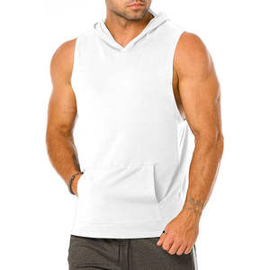 T-shirt sans manches en coton de haute qualité, coupe musculaire, imprimé personnalisé, avec capuche pour homme, idéal pour la musculation et la gym - Product Image 5