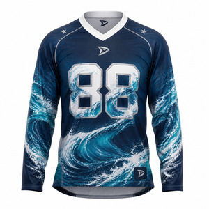 Jersey MX Sublimado Personalizado de Fábrica OEM con Patrón de Ondas, Camiseta Transpirable de Manga Larga para Motocross, Ropa de Carreras sin Marca - Product Image 2