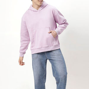 เสื้อฮู้ดดี้ผู้ชายสีเทาเข้มทรงโอเวอร์ไซส์ ผ้าคอตตอนผสมเนื้อหนา แขนยาว มีกระเป๋าจิงโจ้ สไตล์ลำลอง - Product Image 6