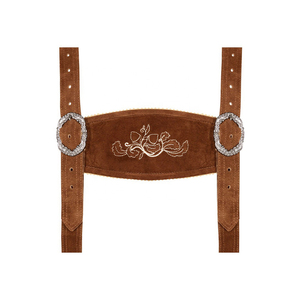 Factory Direct <b>Mens</b> Brown Suede Lederhosen <b>Shorts</b> Knee Length Floral Embroidery Vintage Bavarian Trachten Folk Wear - Product Image 5