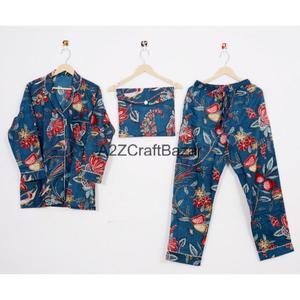 Conjunto de Pijamas de Lujo 100% Algodón Puro con Estampado Floral para Mujer - Ropa de Dormir para Invierno/Verano/Otoño con Mangas Largas y Cintura Elástica - Product Image 5